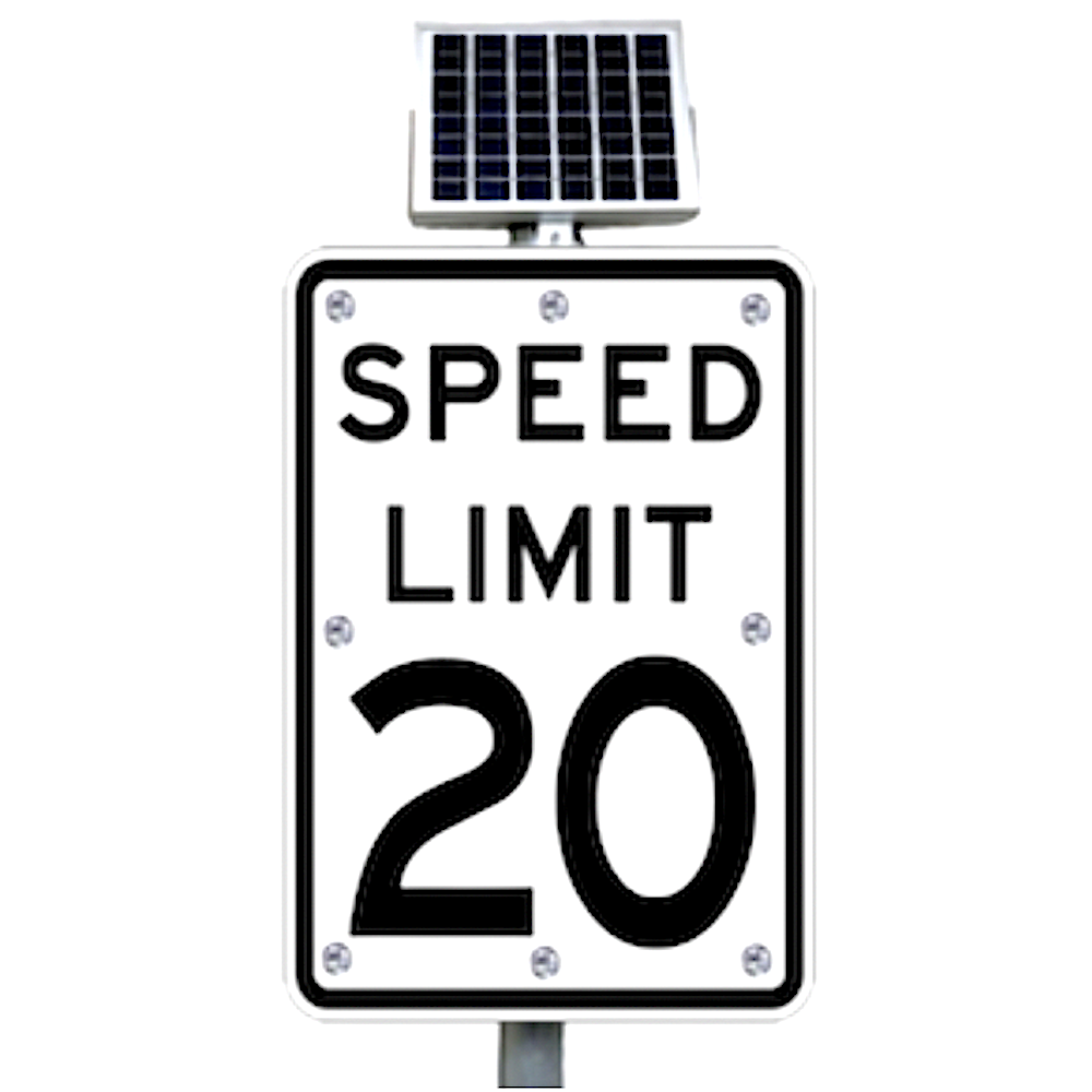 20MPH Flashing Speed Limit Sign